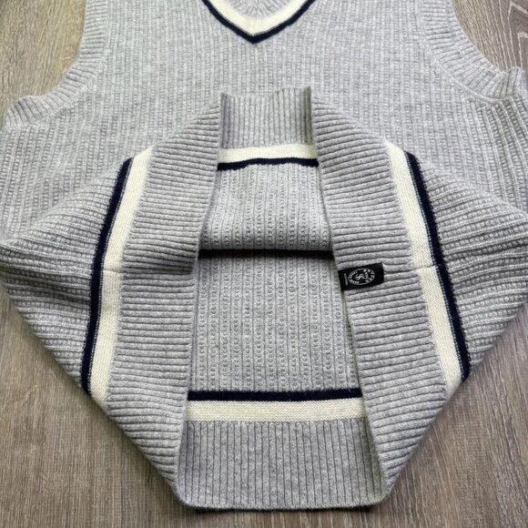 Todd Snyder Mens Gray Lambs Wool V-Neck Cricket Pullover Vest Sweater Size 2XL - Picture 4 of 11
